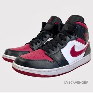 Jordan 1 Mid Noble Red 2020 Bred Toe Men’s Size 10.5!